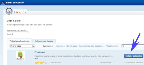 instalar prestashop 1and1